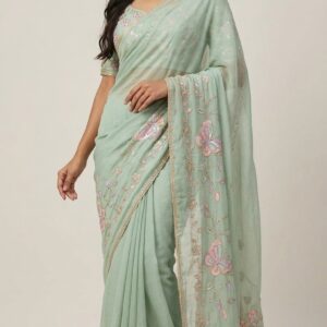 Elegant Designer Silk Saree with Rich Zari Border – VR Fashions
